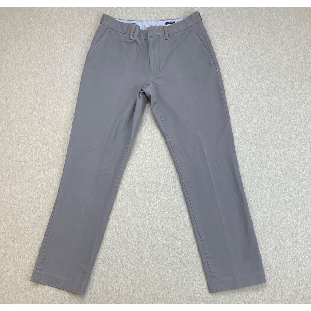 J Crew Pants Mens 30 x 32 Gray‎ 100% Cotton Slim Bedford Flat Front Straight